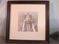 Vintage Native American Portrait Framed 14x14