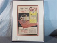 Vintage Johnson's Wax Advertisement Framed 15.5x12