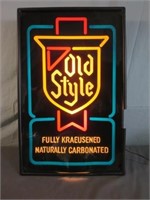 *Old Style Plastic Light Up Sign - Working