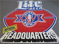 *1990 Lite Beer Super Bowl XXVI Metal Sign 23x23