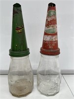2 x Wakefield Castrol Pint Bottles with Tin Tops