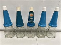 5 x Metric Oil Bottles with Plastic Tops