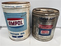 2 x AMPOL Drums inc 4 and 5 Gallon