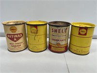 4 x Shell Pint Grease Tins