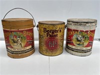 3 x Gallon Paint Tins (with content). Inc 2 x