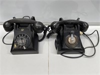 2 x Vintage Black Telephones