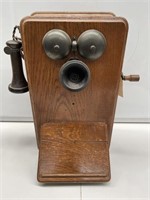 Vintage Timber Wall Mounted Telephone