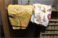 2 old quilted blankets