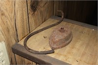 dover sad iron and meat hook