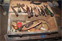 tool box of leather tools