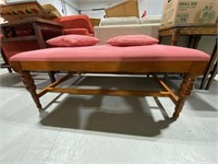 LARGE OTTOMAN WITH WOODEN LEGS