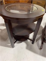 ROUND MODERN TABLE WITH GLASS TOP INSERT