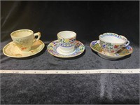 LOT- THREE DEMITASSE CUPS AND SAUCERS