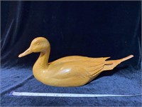 CARVED DUCK DECOY - R DUBE