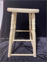 SINGLE WOODEN STOOL PAINTED CREAM COLOUR