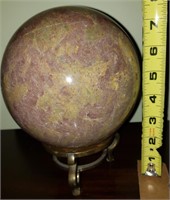 Marble Sphere on Brass stand