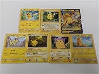 (7) Pokemon Pikachu Cards
