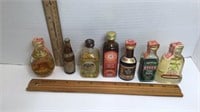 7 vintage mini liqueur bottles * Bells Blended