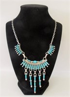 Navajo Sterling Silver Turquoise Necklace/Earrings