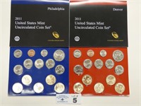 (2) 2011 P&D US Mint Uncirculated Coin Sets