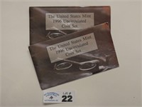 (2) 1996 P&D US Mint Uncirculated Coin Sets
