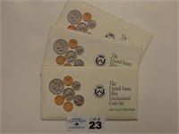 (3) 1992 P&D US Mint Uncirculated Coin Sets