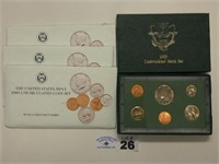 (3) 1989 P&D Uncirculated Coin Set & '89 Bank Set