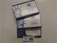 (2) 1999 US Mint Proof Sets & Quarter Proof Set