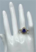 14k Gold 3.00ct Tanzanite 1.10ct Diamond Ring