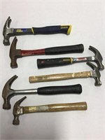 Lot of SIx Claw Hammers Stanley Irwin & More