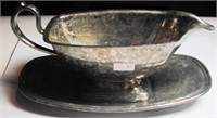 Gotham Silver on Copper Gravy bowl and tray #504