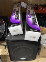 2 Shs Speakers 16x16x20, 2 On Stage Stands