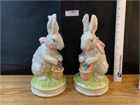 New - Lot of 2 Decorative Easter Rabbits Bunnies