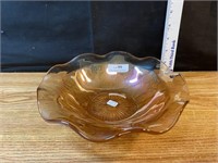 Vintage Carnival Glass Ruffled Bowl - Dish