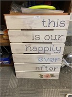 Large "Happy Ever After" Wooden Sign