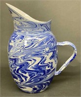 Blue Splatter Enamelware Pitcher