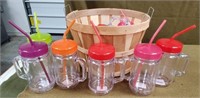 Basket Full of Plastic Mason Jar Cups