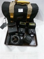 Camera - Bag / Canon Rebel X / 2 Vivitar Flashes