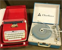 Kid's Sear Typewriter & Airline Record Player