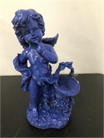 BLUE COMPOSITE CHERUB FIGURE