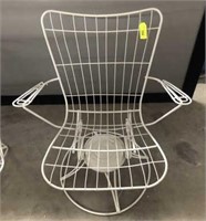 WROUGHT IRON SPRING ROCKER PATIO CHAIR