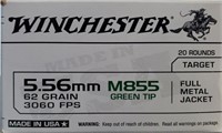 WINCHESTER 5.56 62 GR M855 GREEN TIP FMJ 20 RDS