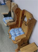 pair of rustic wood chairs -  cushions not include
