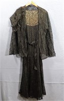 Late Edwardian Lace Mourning Gown