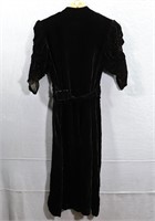 Edwardian Black Velvet Evening Gown