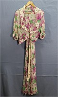Vintage Ladies Satin Dress w/ Cardigan