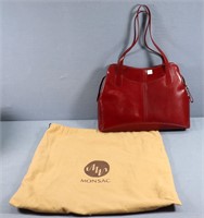 Monsac Burgundy Leather Handbag