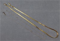(2) 14K Gold Necklaces, 7.2g TW