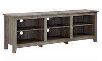 70 in Wood Media TV Stand Storage Console - Grey
