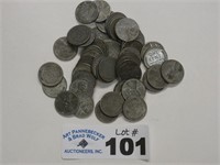 (50) 1943 Steel Wheat Pennies